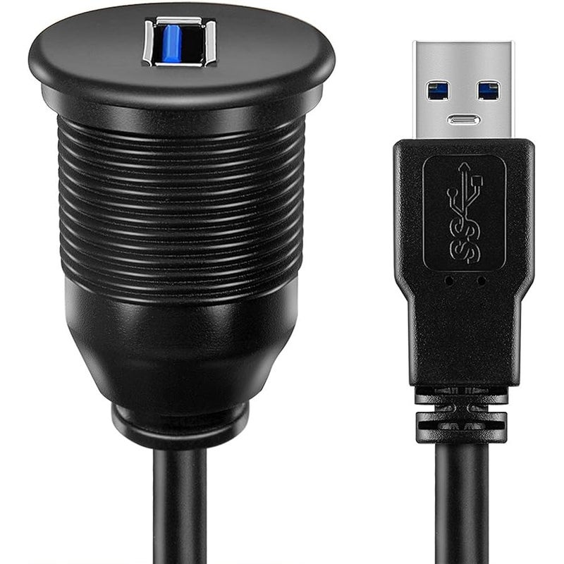 ICESPRING Usb 3.0 Male To Usb 3.0 Female Aux Flush Mount Car Mount Extension Cable For Car Truck Boat Motorcycle Dashboard Panel -(3 Feet - 1 Meter) - Image 4