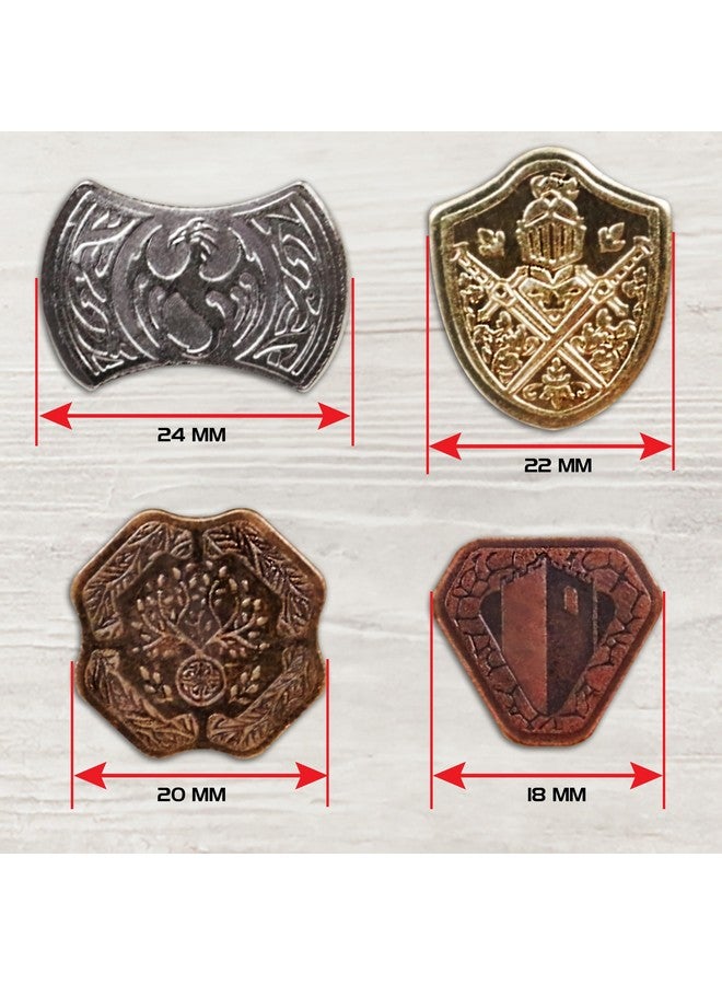 ENHANCE مجموعة رموز الكنز المعدنية ENHANCE - 40 رمز معدني لألعاب MTG (x10 لكل تصميم) مع جواهر أكريليك متنوعة (40+) وحقيبة سحب، عدادات لألعاب RPG - عدادات MTG، عملات DND لألعاب الطاولة - Image 5