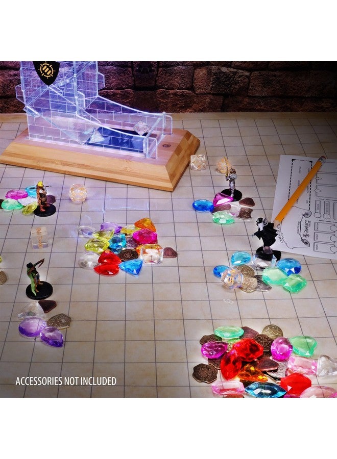ENHANCE مجموعة رموز الكنز المعدنية ENHANCE - 40 رمز معدني لألعاب MTG (x10 لكل تصميم) مع جواهر أكريليك متنوعة (40+) وحقيبة سحب، عدادات لألعاب RPG - عدادات MTG، عملات DND لألعاب الطاولة - Image 4