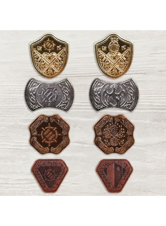 ENHANCE مجموعة رموز الكنز المعدنية ENHANCE - 40 رمز معدني لألعاب MTG (x10 لكل تصميم) مع جواهر أكريليك متنوعة (40+) وحقيبة سحب، عدادات لألعاب RPG - عدادات MTG، عملات DND لألعاب الطاولة - Image 3