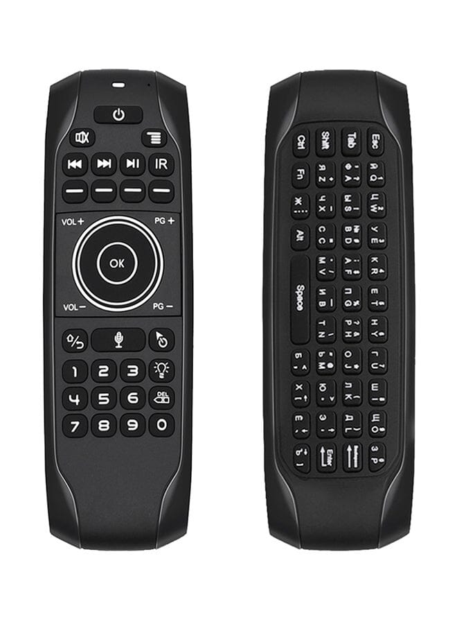 6-Axis Motion Backlight Ir Air Mouse Wireless Keyboard Voice Remote Control Black
