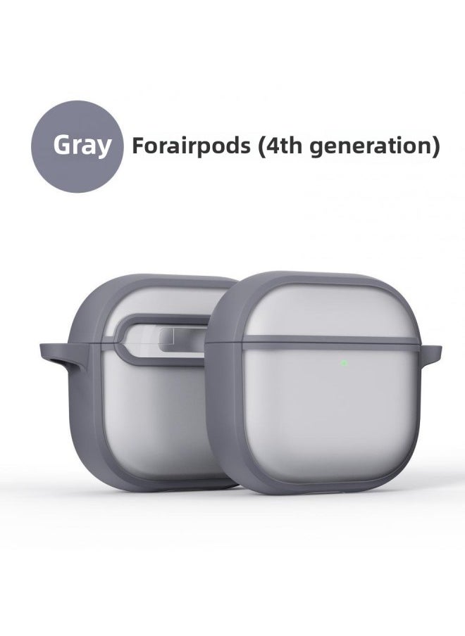 Generic - Suitable For Airpods 4 Generation Skin Feeling Frosted Bluetooth Headset Protective Cover AirPods3/2 Generation Drop-proof Earpiece Case-Color:Black [without Lanyard]-Applicable Models:Airpods Pro - Image 1