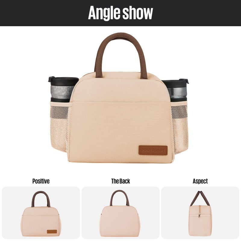 douyadady Lunch Bag Women/Men Lunch Box Women/Men (beige) - Image 5
