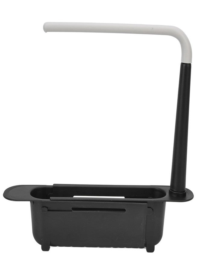 CHEOTIME Telescopic Kitchen Over Sink Organizer with Towel Hanger, 2-in-1 Retractable Sink Drainer with Bracket and Crossbar Adjustable Expandable Sink Caddy Large Capacity for Kitchen Sink(Black) - Image 1