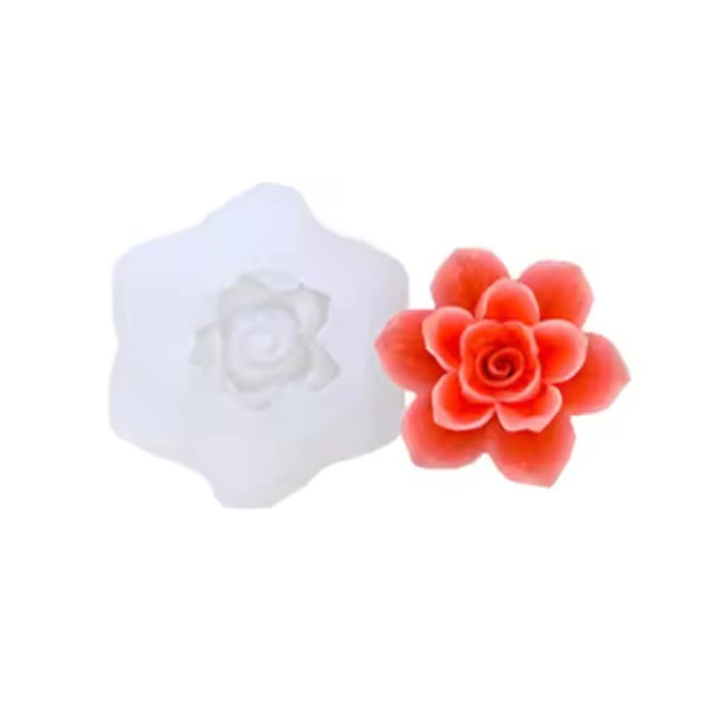 Skytail Silicone 3D Rose Flower Candle Mold Rose Shape Making Scented Candle Wax Melts Aromatherapy Home Decoration Candles Epoxy Resin Casting Mold DIY Homemade Soap Mold Chocolate Cake Baking Molds - Image 1