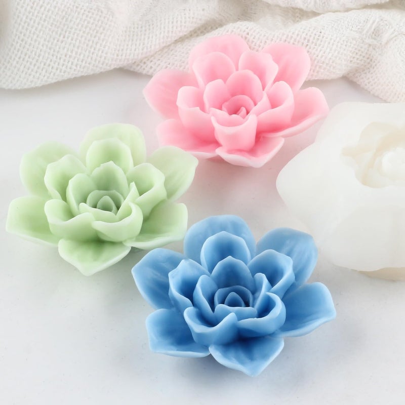 Skytail Silicone 3D Rose Flower Candle Mold Rose Shape Making Scented Candle Wax Melts Aromatherapy Home Decoration Candles Epoxy Resin Casting Mold DIY Homemade Soap Mold Chocolate Cake Baking Molds - Image 3