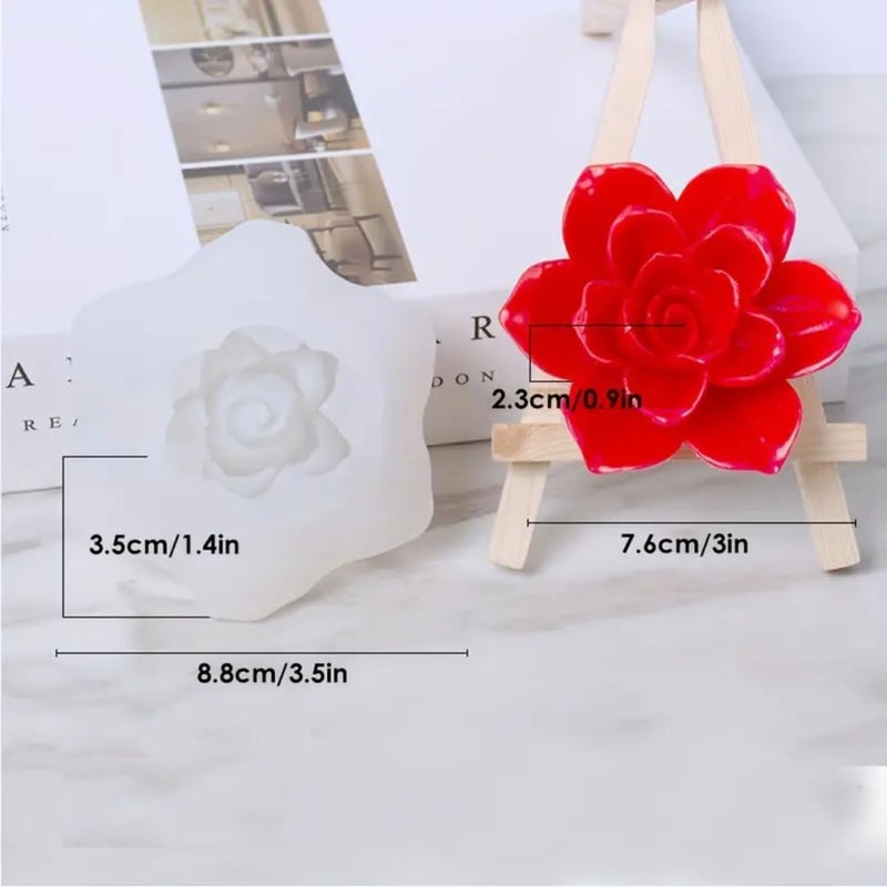 Skytail Silicone 3D Rose Flower Candle Mold Rose Shape Making Scented Candle Wax Melts Aromatherapy Home Decoration Candles Epoxy Resin Casting Mold DIY Homemade Soap Mold Chocolate Cake Baking Molds - Image 2