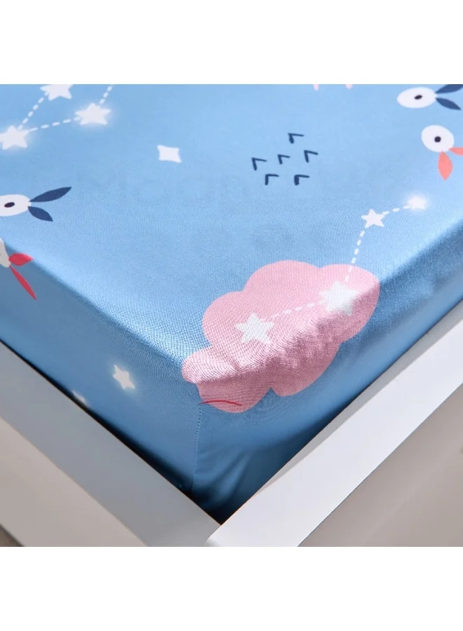 Home Box Ivy Meadows Unicorn Single Microfibre Fitted Sheet 200 x 25 x 90 cm