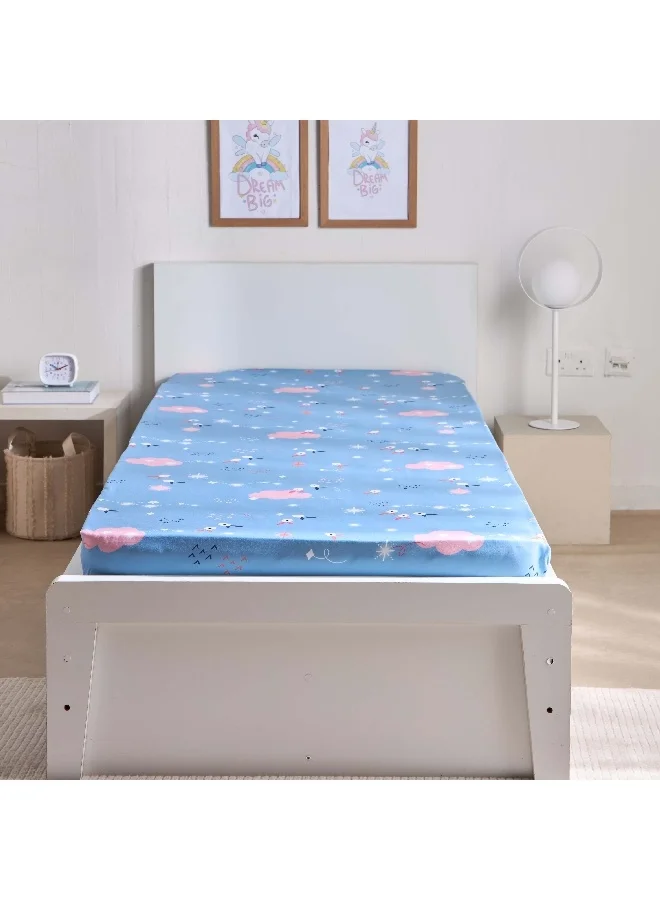 Home Box Ivy Meadows Unicorn Single Microfibre Fitted Sheet 200 x 25 x 90 cm