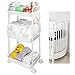 Volnamal Volnamal Baby Diaper Cart Organizer, Nursery Cart Diaper Baby Caddy with Wheels Newborn Essentials Storage Cart, White  - Image 2