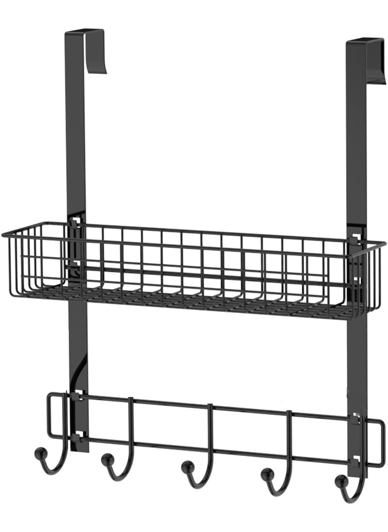 Konquer TimeS Konquer TimeS Over The Door Hanger with Basket Detachable Storage Shelf for Towels Hats Handbags and Lots More  - Image 2