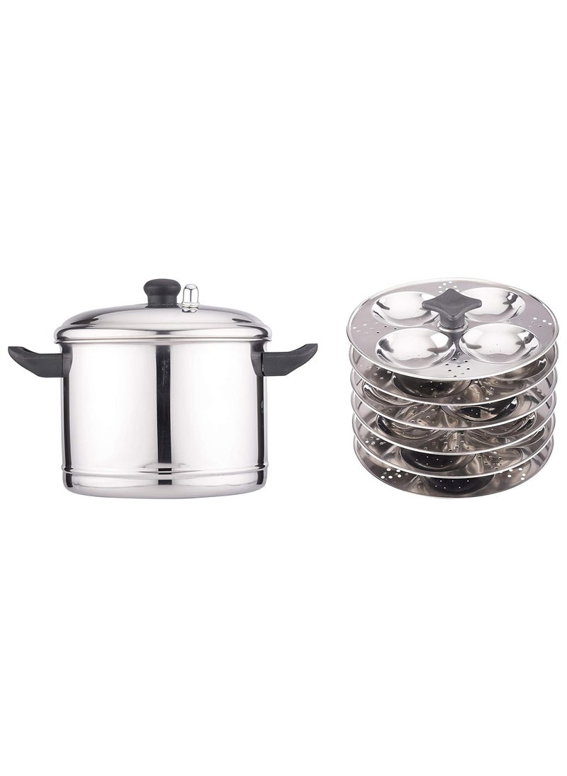 Coconut Coconut Stainless Steel Idly Cooker, 6-Piece, Silver  - Image 1