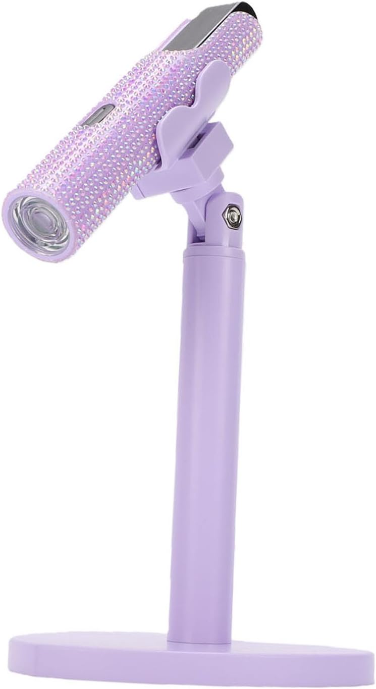Rechargeable Handheld Nail Lamp, Portable Nail Light, 360 Degree Rotating Gel Curing Lamp with Stand & Wide Clamp, 180mAh Battery, Ideal for Gel Polish Curing - Image 5