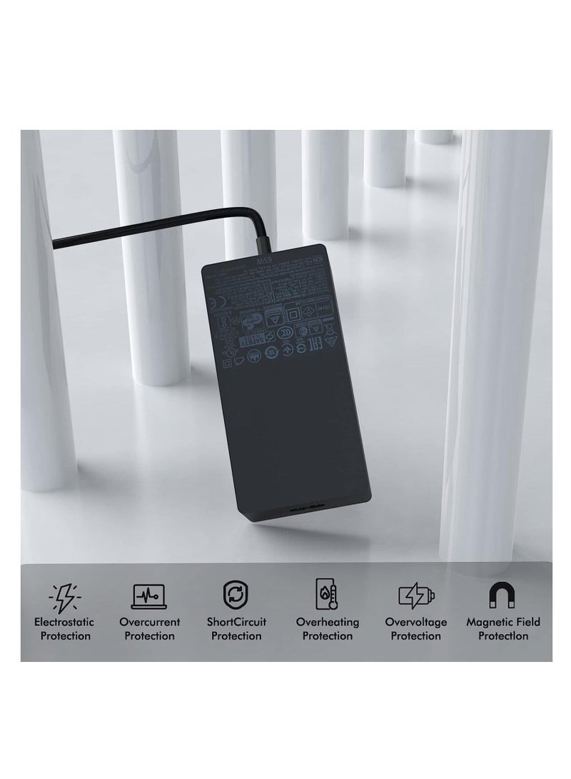 NTECH 65W power supply adapter for Microsoft Surface Book 1, Surface Laptop, and Surface Pro 3, 4, 5, and 6 devices." - Image 2