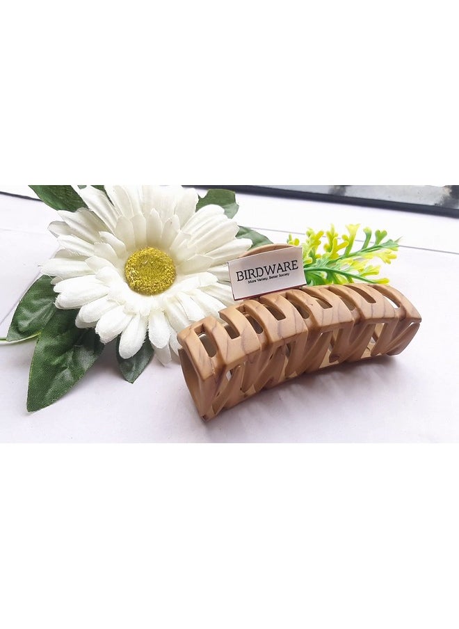 BIRDWARE BIRDWARE big size hair Clips For Women Multi Color Imported Acrylic Material Stone Butterfly | Hair Clutchers (Pack of 2) (Wooden & Shell)  - Image 4