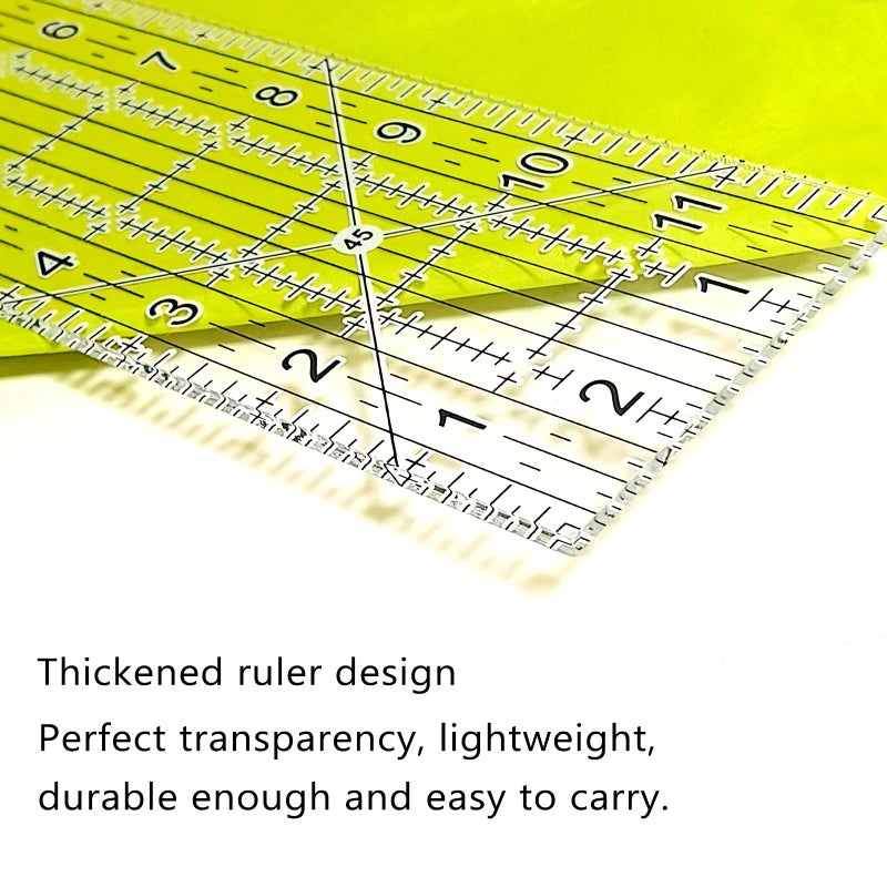 VPVPV Sewing Ruler,5 Piece Quilting Rulers,3 x17 Inch,1.5 x17 Inch,3 x12 Inch,1.5 x10 Inch,1 x6 Inch,Acrylic Ruler,Cutting Ruler with Non-Slip Rings (Black and White) - Image 2