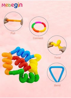 MEBEGIN Pop Tubes Sensory Toys, Fine Motor Skills Fidget Pack Toddler Toys, Fidget Toys for Sensory Kids and Kids Learning Toys.  - Image 3