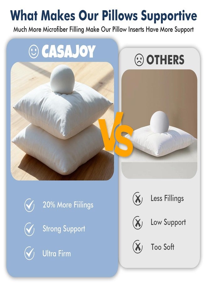 CASAJOY Pack of 4 18x18 Outdoor Pillow Inserts, Water Resistant Throw Pillow Inserts, Cushion Inner Pads for Patio, Furniture, Sofa, Bed, Living Room, Garden Decorative Waterproof Pillow Inserts - Image 5
