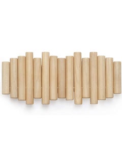 MIRFA 5 Hooks Coat Rack Rail Wall-Mounted Rail Hook Space Saving Towels Holder and wall Natural Wood Decor  - Image 5