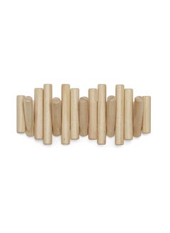 MIRFA 5 Hooks Coat Rack Rail Wall-Mounted Rail Hook Space Saving Towels Holder and wall Natural Wood Decor  - Image 4