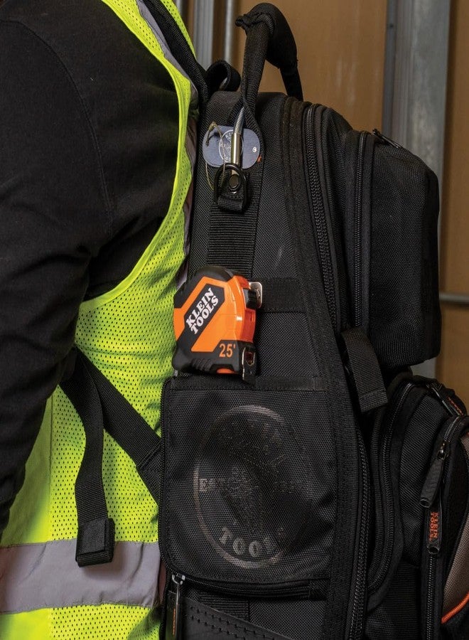 Klein Tools 9525 Tape Measure, 25-Foot Compact Double-Hook Imperial Measuring Tape with Finger Brake, Nylon Blade, Easy to Read Bold Lines - Image 4