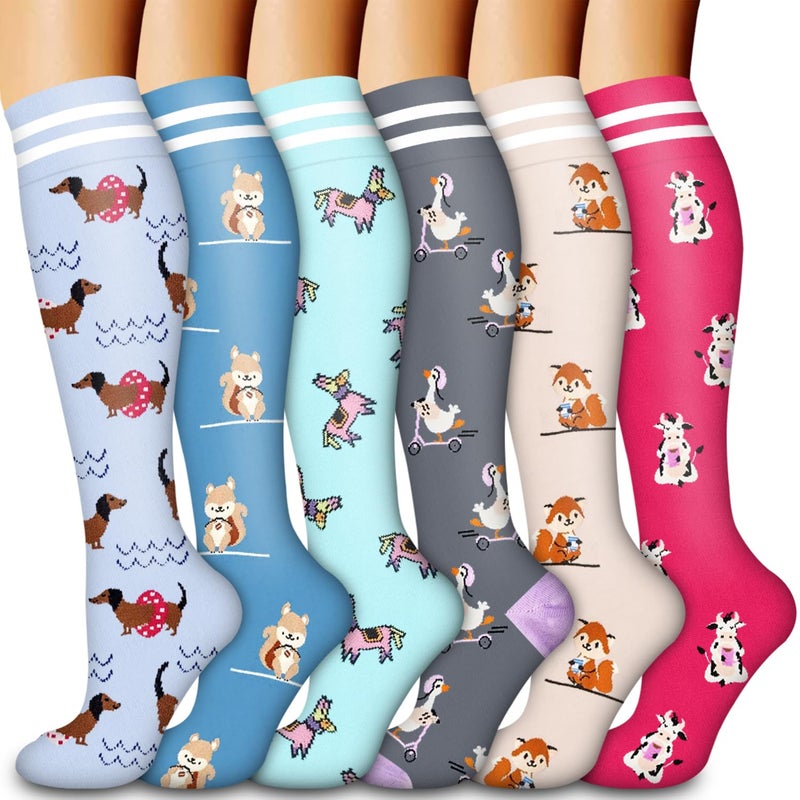 Laite Hebe Compression Socks for Women & Men Circulation(6 pairs)-Graduated Supports Socks for Running, Athletic Sports - Image 1