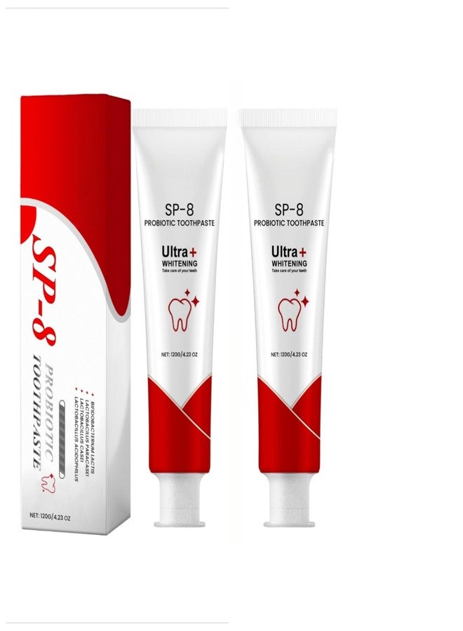 SP-8 Ultra+ Probiotic Whitening Toothpaste with Mint Extract and Glycerin, 4.23 oz,2PCS - Image 1