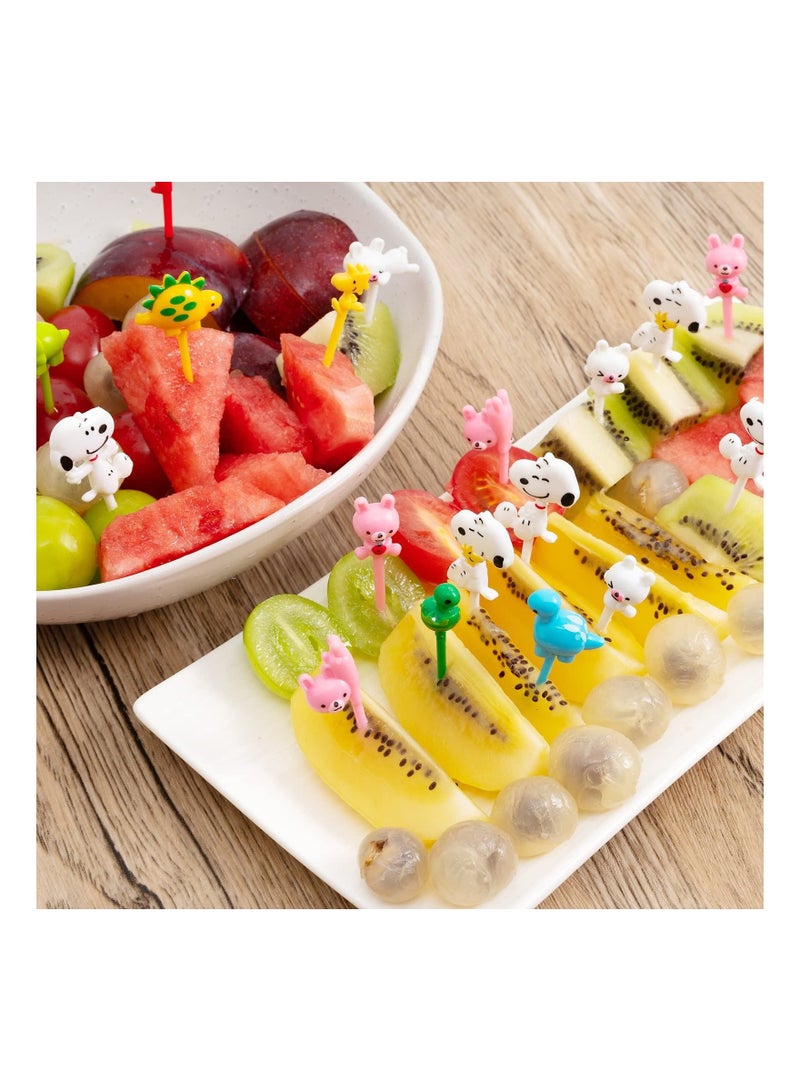 Captaintech Food Fruit Fork Picks for Kids Cute Animals Bento Box Decor ForksCake Little Forks Dessert Forks Mini Cartoon Toothpick for Cake Dessert Pastry Party Supply - Image 4