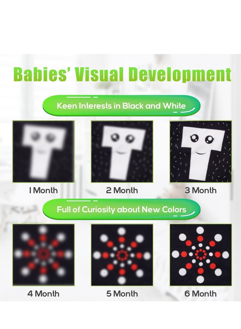 Y&D Baby Early Education Cloth Book Black and White High Contrast Sensory Toys 0-6 Months Boy / Girl's Torn Three-dimensional Bed Surround Sound  - Image 4