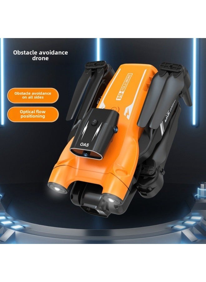 null - JS17 Color Light Obstacle Avoidance UAV HD Aerial Photography Folding Remote Control Aircraft Four-axis Aircraft-Color:S17-orange-[electric Tone] HD Dual Camera + Five-side Obstacle Avoidance + Intelligent High-altitude Aerial Photography-Specifications:Electric Version - Image 1