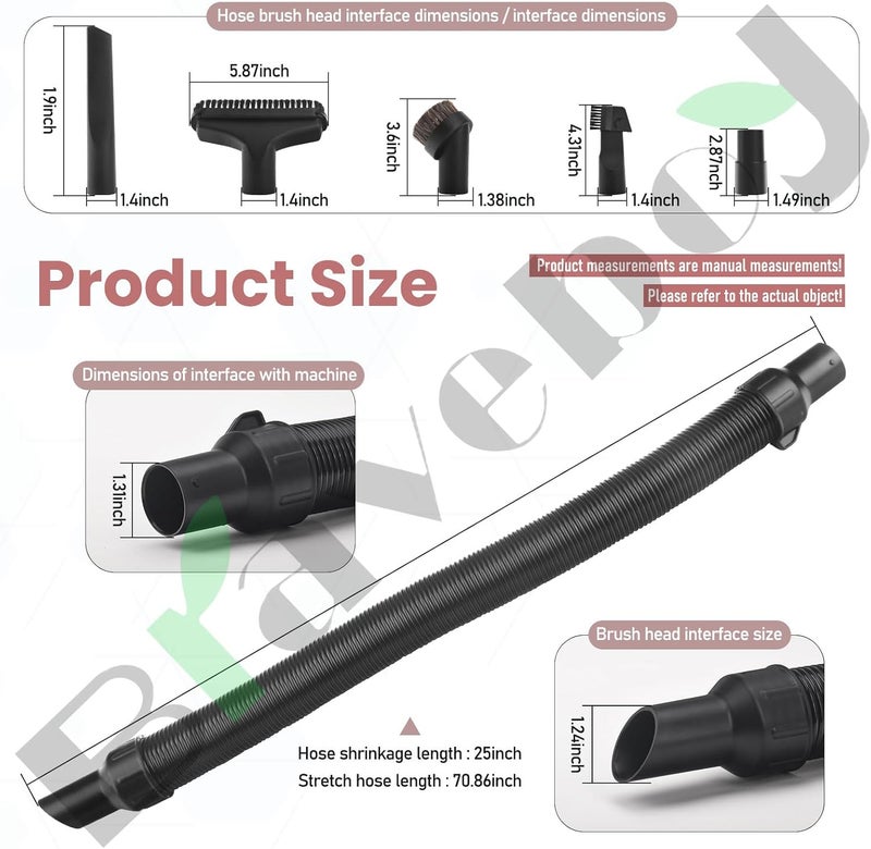 مجموعة خرطوم بديل 5140128-68 وطقم ملحقات خرطوم المكنسة الكهربائية لمكنسة Dewalt DCV580 DCV581H - Image 2