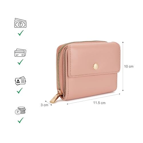 Fastrack Women's Mini Organizer Wallet | Flap Closure, Tri-Fold Design, Zip Coin Pocket, Card & Cash Slots | Compact & Organized | 6 Months Warranty - Image 4