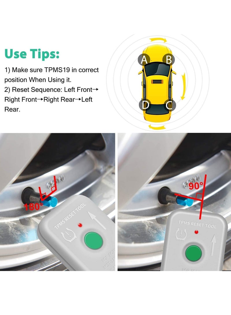TPMS Reset Tool Sensor Relearn Reset Tool for Ford and Mazda Tire Pressure Monitor System Sensor Programming Training Activation Tool TPMS Trigger Tool Motorcraft TPMS19 Transmitter