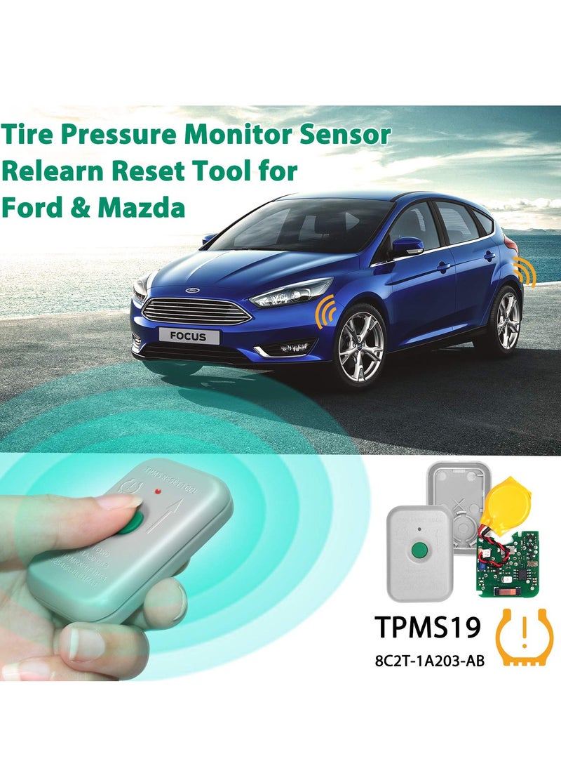 TPMS Reset Tool Sensor Relearn Reset Tool for Ford and Mazda Tire Pressure Monitor System Sensor Programming Training Activation Tool TPMS Trigger Tool Motorcraft TPMS19 Transmitter
