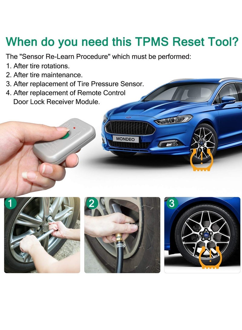 TPMS Reset Tool Sensor Relearn Reset Tool for Ford and Mazda Tire Pressure Monitor System Sensor Programming Training Activation Tool TPMS Trigger Tool Motorcraft TPMS19 Transmitter