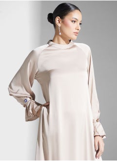 Khizana Puff Sleeve Satin Dress  - Image 3