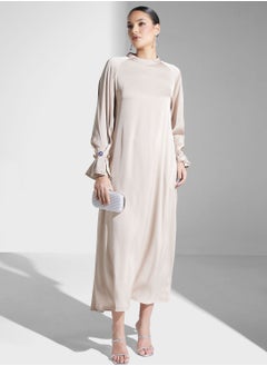 Khizana Puff Sleeve Satin Dress  - Image 1