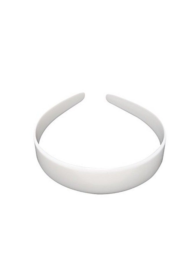 HONBAY 10Pcs 25Mm 1 Inch Diy Semifinished Hair Hoop Plain No Teeth Plastic Craft Headbands Diy Hair Bands (White) - Image 2