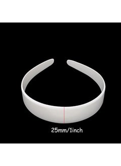 HONBAY 10Pcs 25Mm 1 Inch Diy Semifinished Hair Hoop Plain No Teeth Plastic Craft Headbands Diy Hair Bands (White)  - Image 5