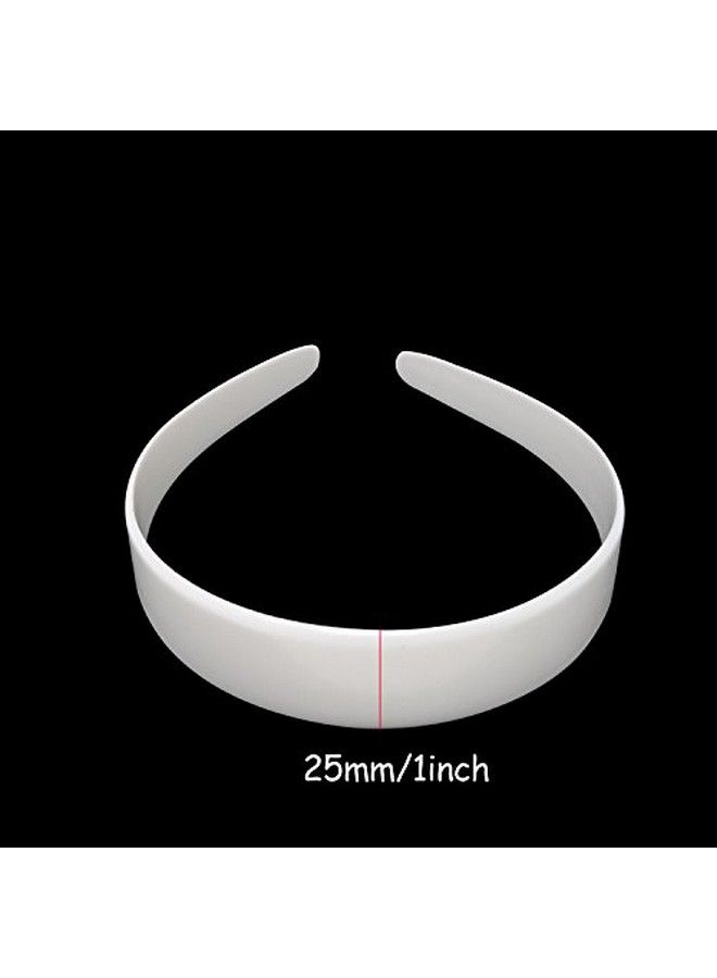 HONBAY 10Pcs 25Mm 1 Inch Diy Semifinished Hair Hoop Plain No Teeth Plastic Craft Headbands Diy Hair Bands (White) - Image 5
