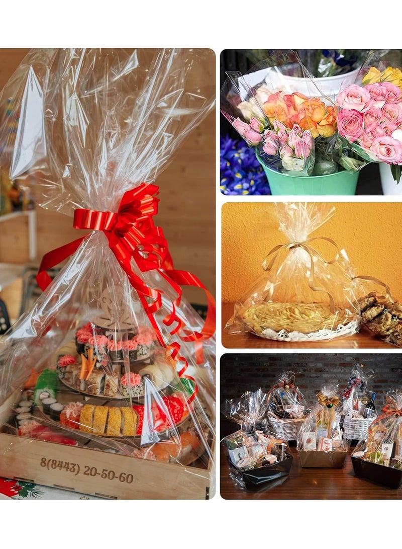 Clear Cellophane Wrap Roll 43CM Wide X 30M Long Transparent for Florist Wrapping, Food, Candy, Birthday Gifts, Flowers Crafts for DIY Decoration Supplies