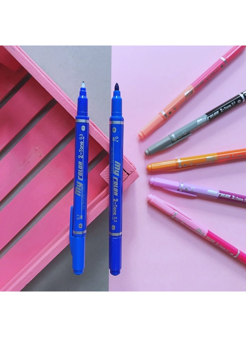 Dong-A - My Color Felt Tip Crayon 2 Double-Sided Ultra Marine Blue No: 17 - Image 1