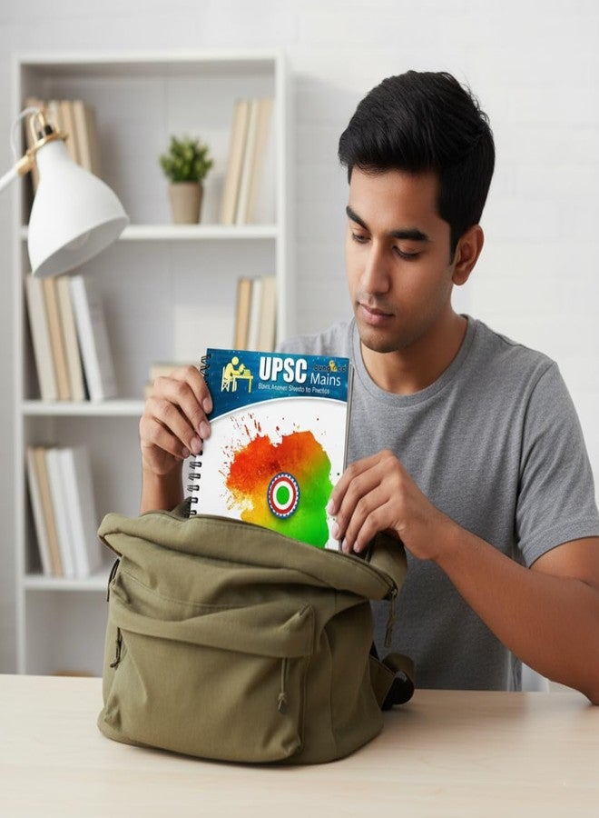 Bungbee UPSC Mains Blank Answer Writing Booklet - Pack of 3 Books - Total 630 Pages / 315 Sheets - 210 Pages / 105 Sheets per Book for Practicing Mains, A4 Size - Same Designs-D1, Spiral Bound - Image 5