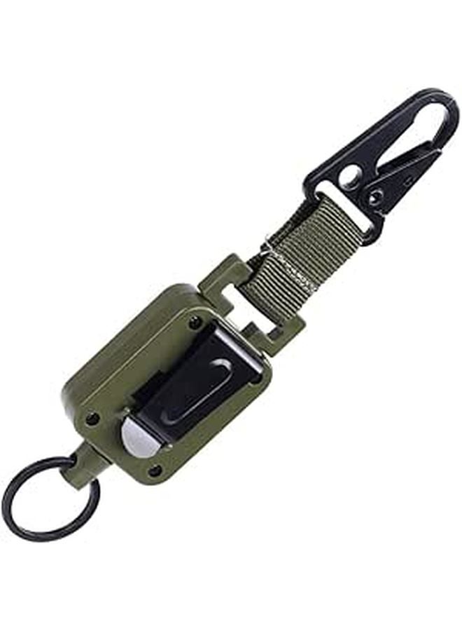 Heavy Duty Retractable Carabiner Clip with High Strength Ribbon for Outdoor Hiking Camping Fishing - Image 1