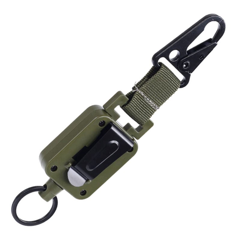 Heavy Duty Retractable Carabiner Clip with High Strength Ribbon for Outdoor Hiking Camping Fishing - Image 2