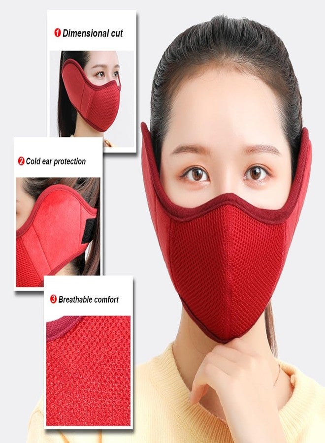 TecHong 360 Degree Wrap Winter Warm Mask with Ear Cover - Unisex Dustproof Breathable Face Mouth Cover Earflaps Grey - Image 4
