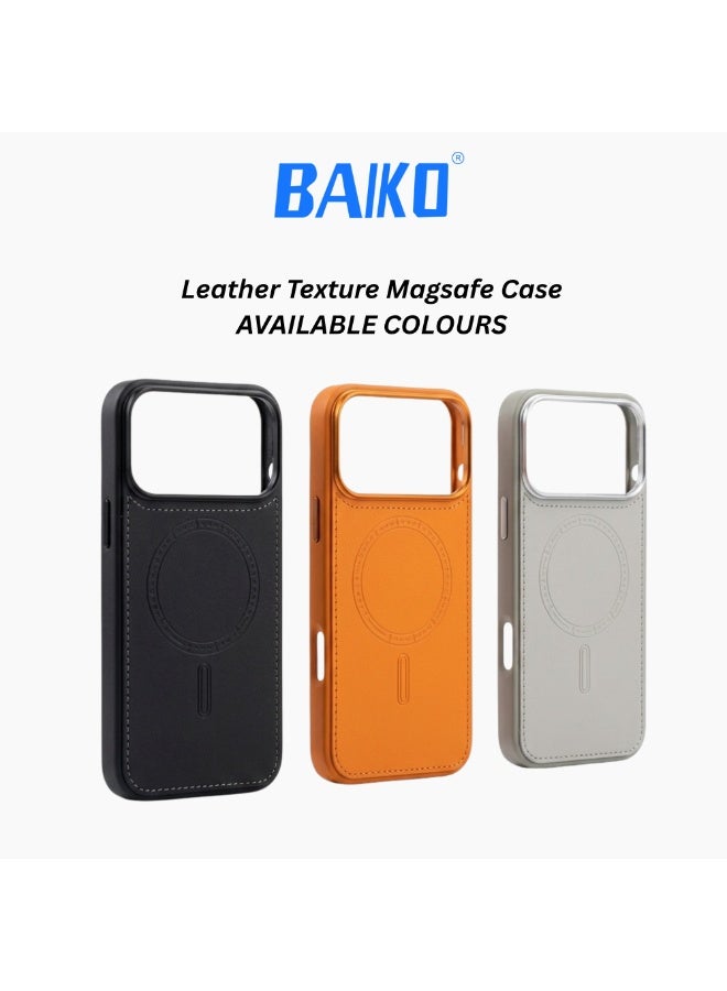 BAIKO Premium Leather Texture MagSafe Case for iPhone – Shockproof Slim Protective Cover with Strong Magnetic Charging Support - Image 2