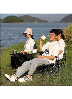 JUPREV JUPREV Outdoor Stool Folding Stool with Side Pocker Slack Chair Heavy Duty for Camping Fishing Chair Fishing Stool Portable Camping Beach Bench with Carry Bag Medium Size 711H x 41W x 41L  - Image 2