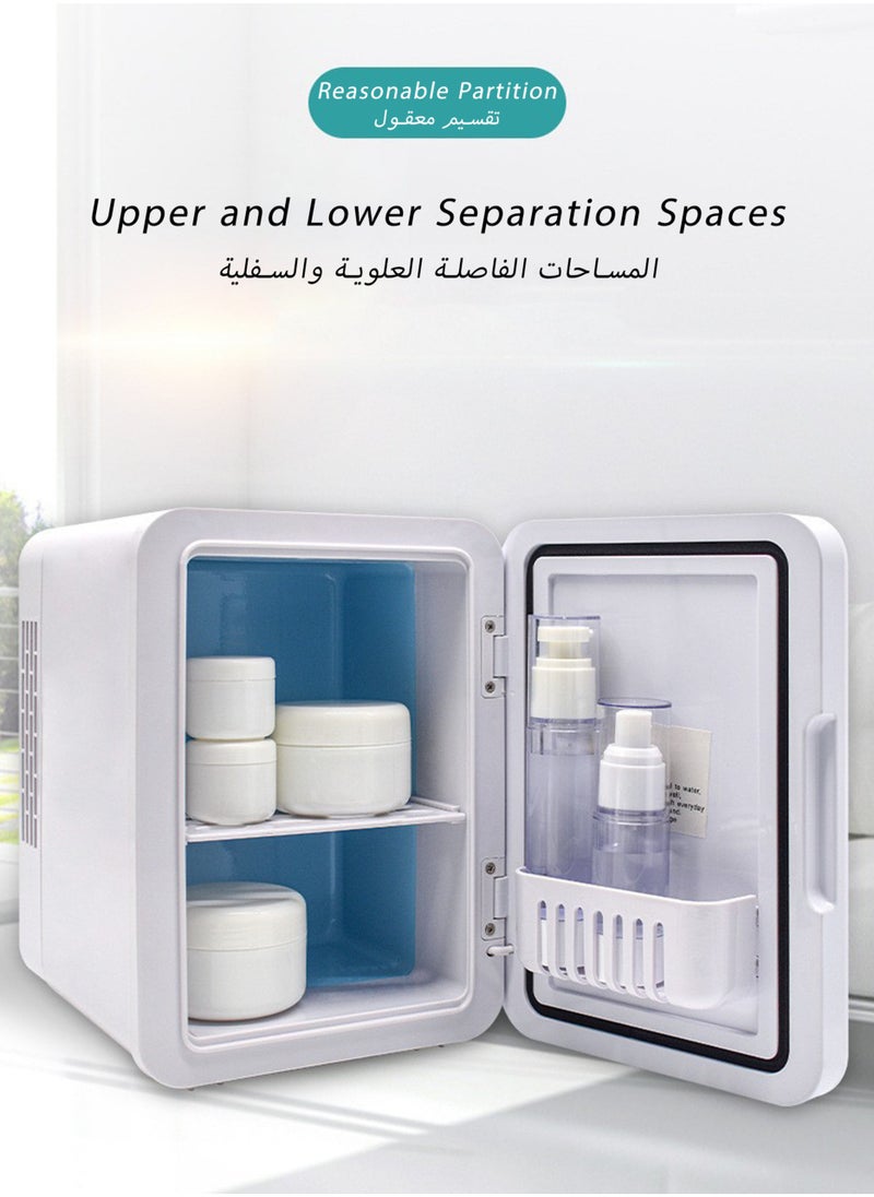TELANPU 4L Mini Fridge for Skincare & Cosmetics, Portable Beauty Fridge with LED Lighted Mirror Door, Thermoelectric Cooler and Warmer for Bedroom, Car, Office (White)  - Image 3