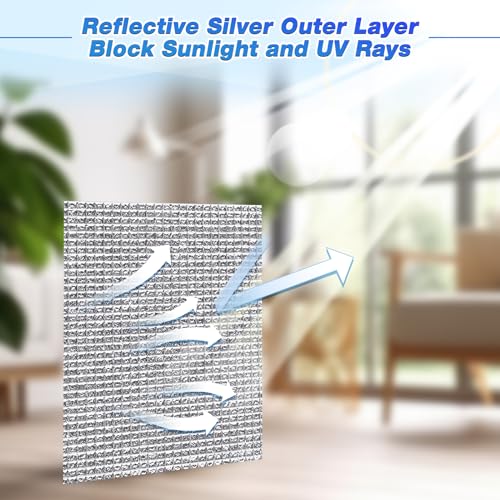 Frienda Double RV Door Window Shade Cover Blackout Reflective Insulation Roll 120x24 Inches Aluminum Foil Insulation Kit for Rv Garage Roof Door Window Skylight Shade(Black) - Image 5